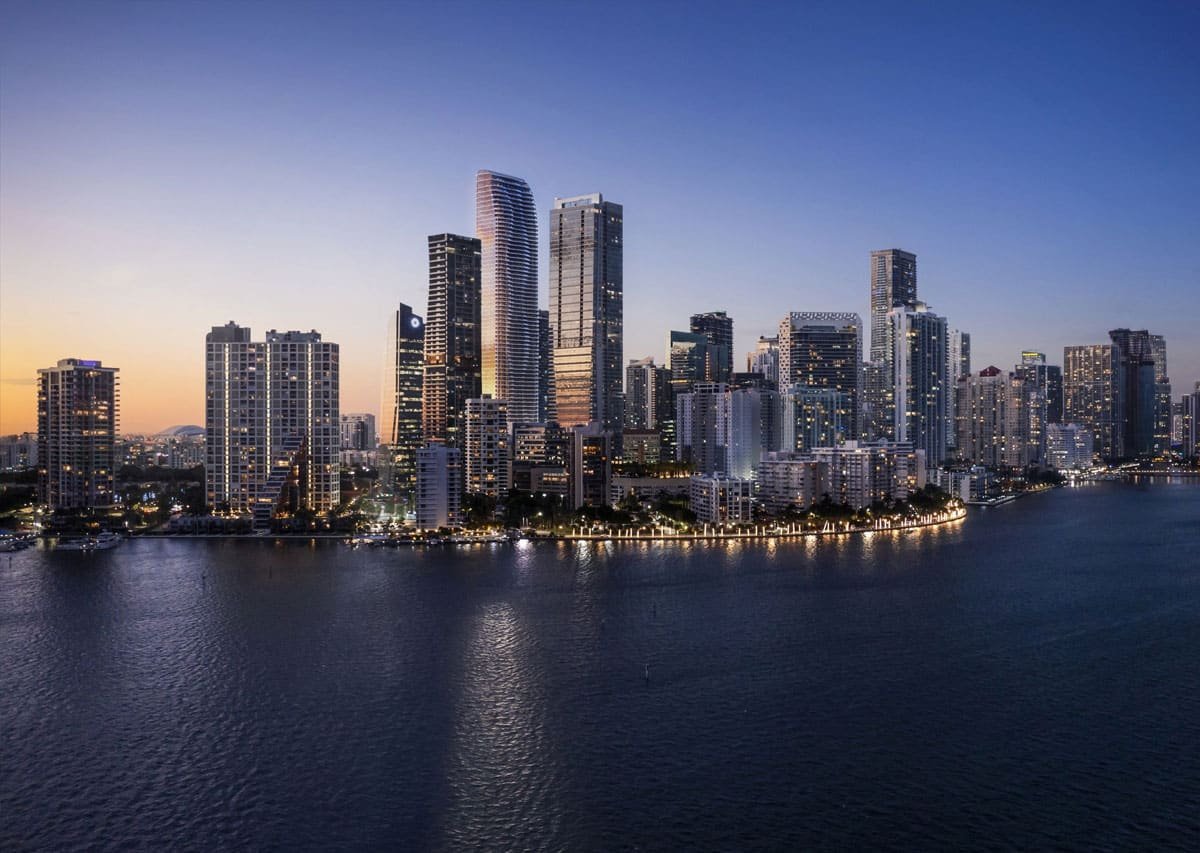 Residences At 1428 Brickell Rendering Arial View At Residences At 1428 Brickell