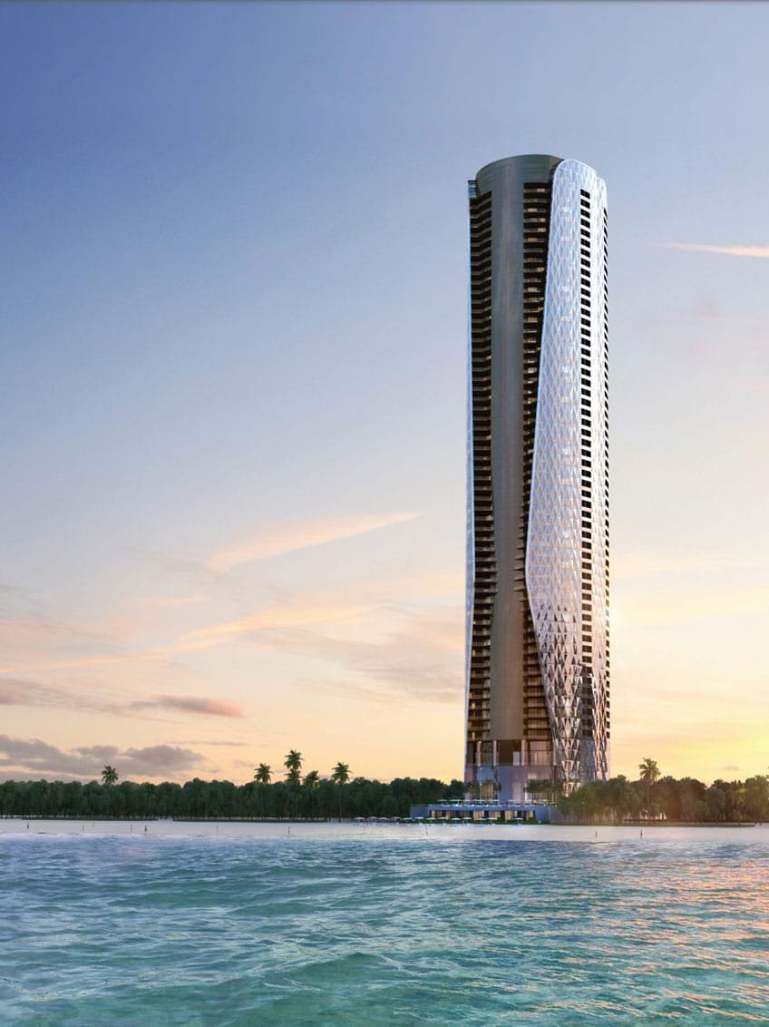 Tall Bentley Residences building by the beach